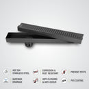 Palo Shower Drain Channel - Black (32 x 3 Inches) - LIPKA - Lipka Home