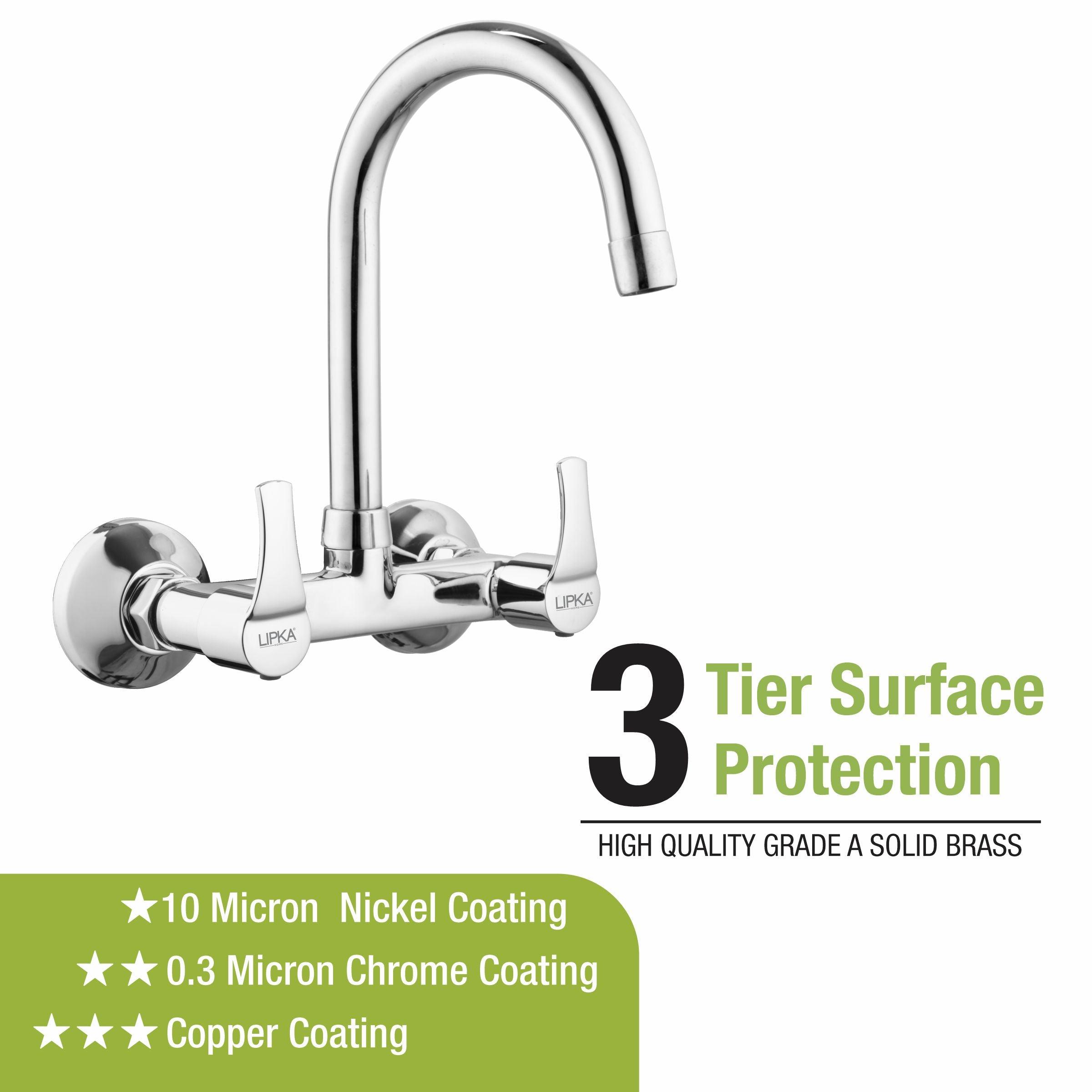 Coral Sink Mixer Brass Faucet with Round Swivel Spout (15 Inches) - LIPKA - Lipka Home