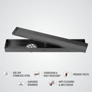 Marble Insert Shower Drain Channel - Black (18 x 2 Inches) - LIPKA - Lipka Home