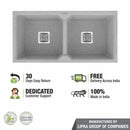 Sand Pluto Quartz Double Bowl Kitchen Sink (37 x 18 x 9 Inches) - LIPKA - Lipka Home