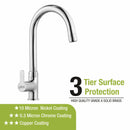 Fusion Swan Neck Brass Faucet with Round Swivel Spout (15 Inches) - LIPKA - Lipka Home
