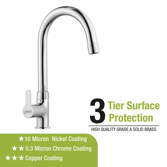 Fusion Swan Neck Brass Faucet with Round Swivel Spout (15 Inches) - LIPKA - Lipka Home