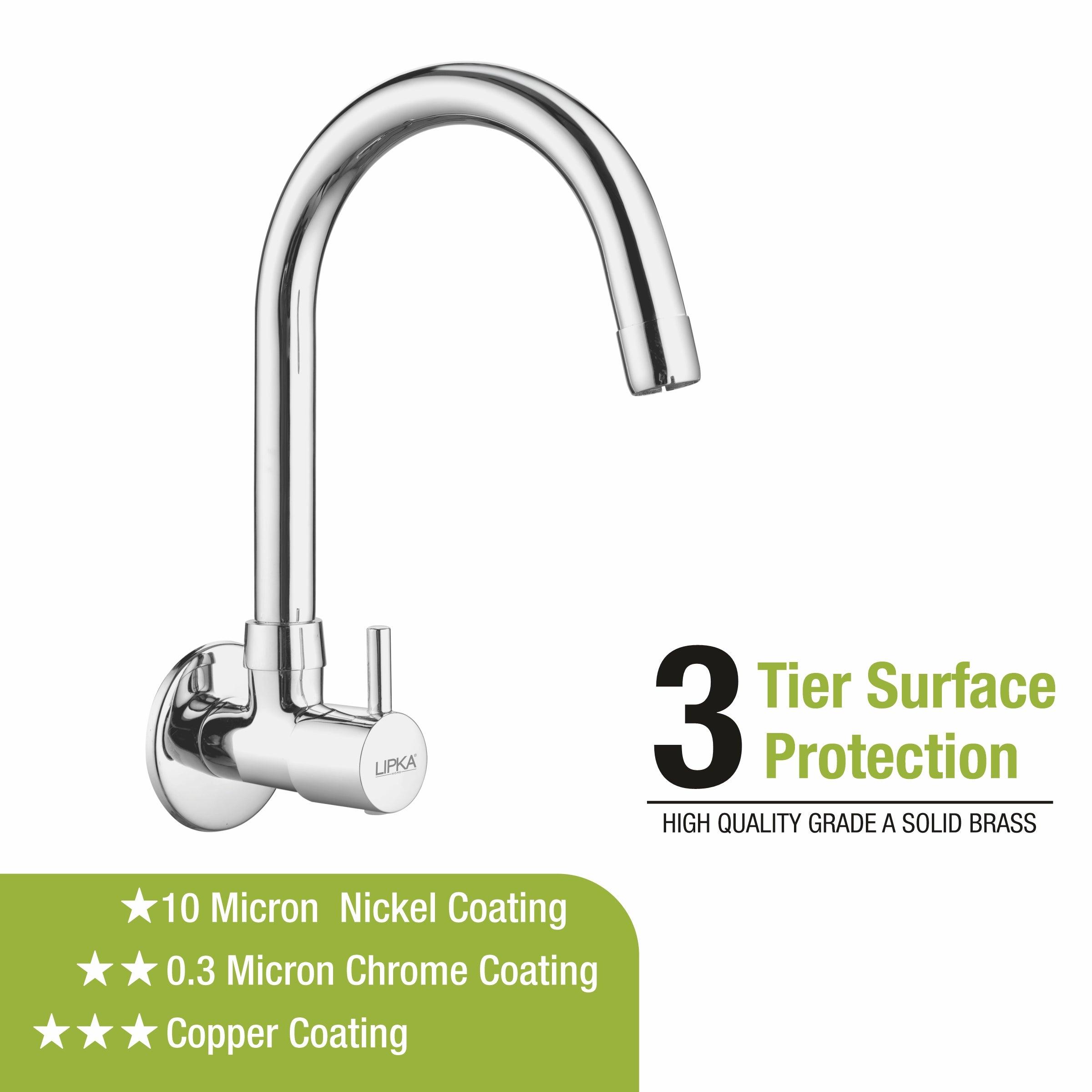 Kyron Sink Tap Brass Faucet with Round Swivel Spout (12 Inches) - LIPKA - Lipka Home