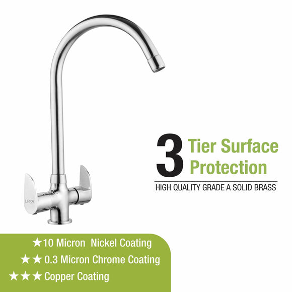 Arise Centre Hole Basin Mixer Brass Faucet with Round Swivel Spout (20 Inches) - LIPKA - Lipka Home