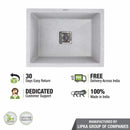 Sand Pluto Quartz Single Bowl Kitchen Sink (21 x 18 x 9 Inches) - LIPKA - Lipka Home