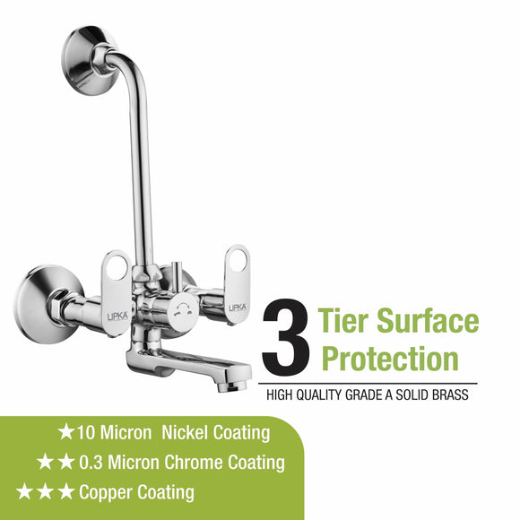 Orbiter Wall Mixer Brass Faucet with L Bend - LIPKA - Lipka Home