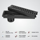 Wave Shower Drain Channel - Black (32 x 4 Inches) - LIPKA - Lipka Home
