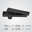 Tile Insert Shower Drain Channel - Black (12 x 3 Inches) - LIPKA - Lipka Home