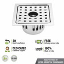 Agni Square Floor Drain (5 x 5 Inches) with Hole and Cockroach Trap- LIPKA - Lipka Home