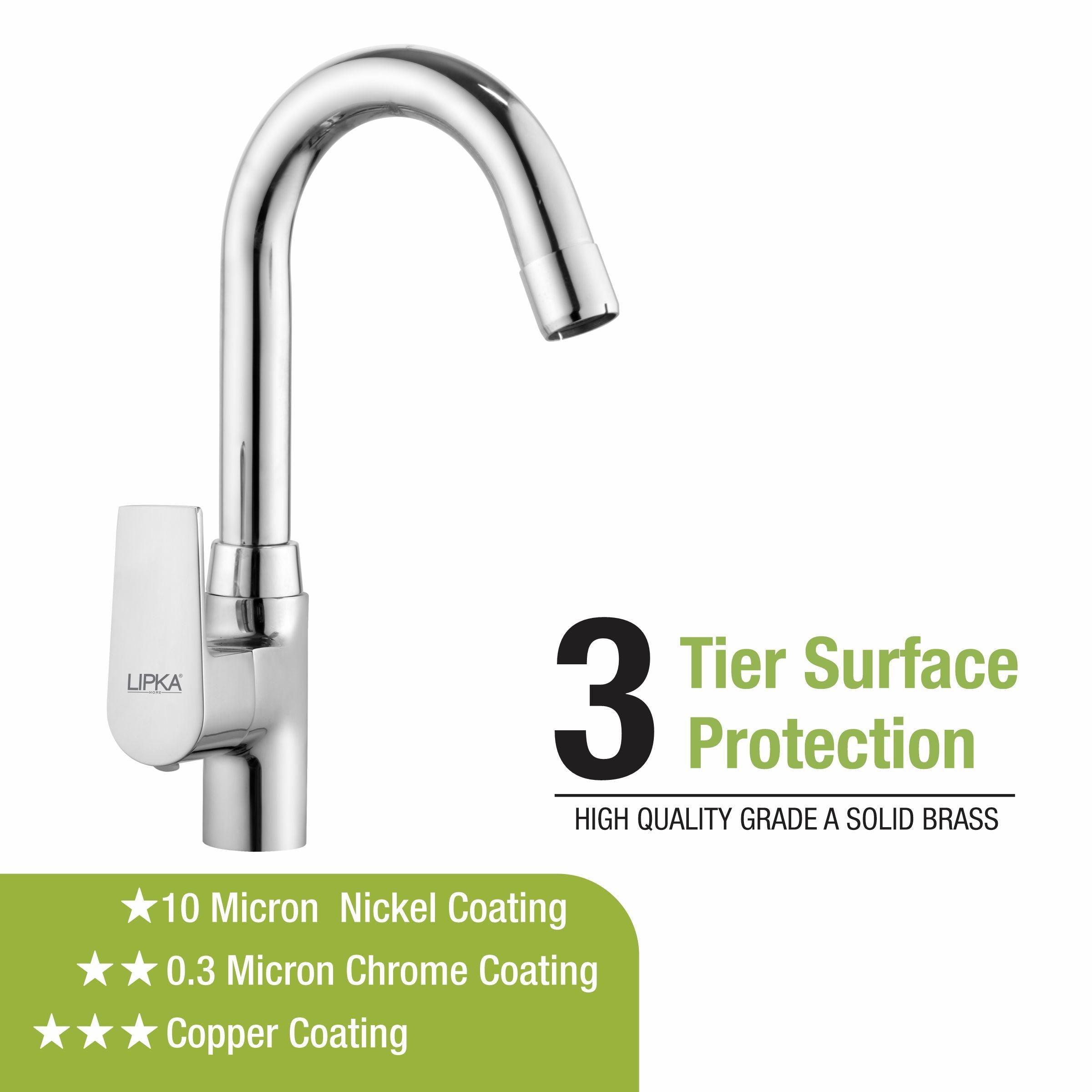 Victory Swan Neck Brass Faucet with Round Swivel Spout (12 Inches) - LIPKA - Lipka Home