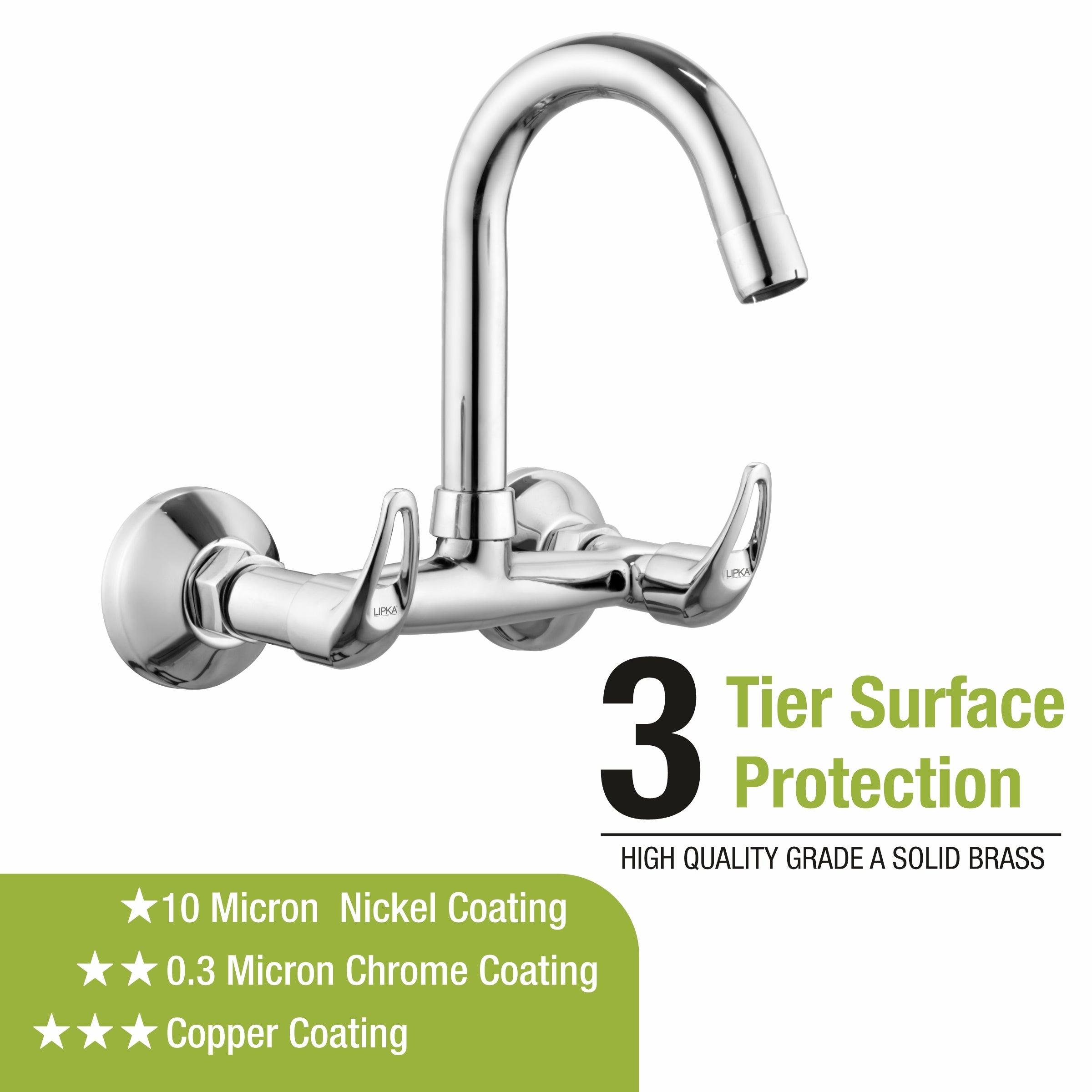 Pixel Sink Mixer Brass Faucet with Round Swivel Spout (12 Inches) - LIPKA - Lipka Home