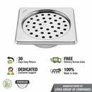 Super Sleek Square Floor Drain (5 x 5 Inches) with Cockroach Trap - LIPKA - Lipka Home