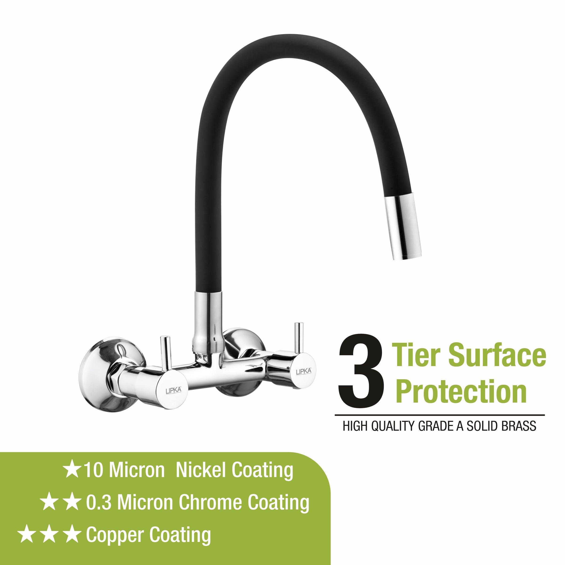 Kyron Sink Mixer Brass Faucet with Flexible Silicone Spout (Black) - LIPKA - Lipka Home