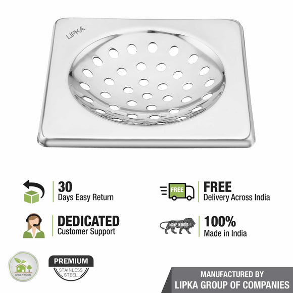 UNO Square Floor Drain (5 x 5 Inches) - LIPKA - Lipka Home