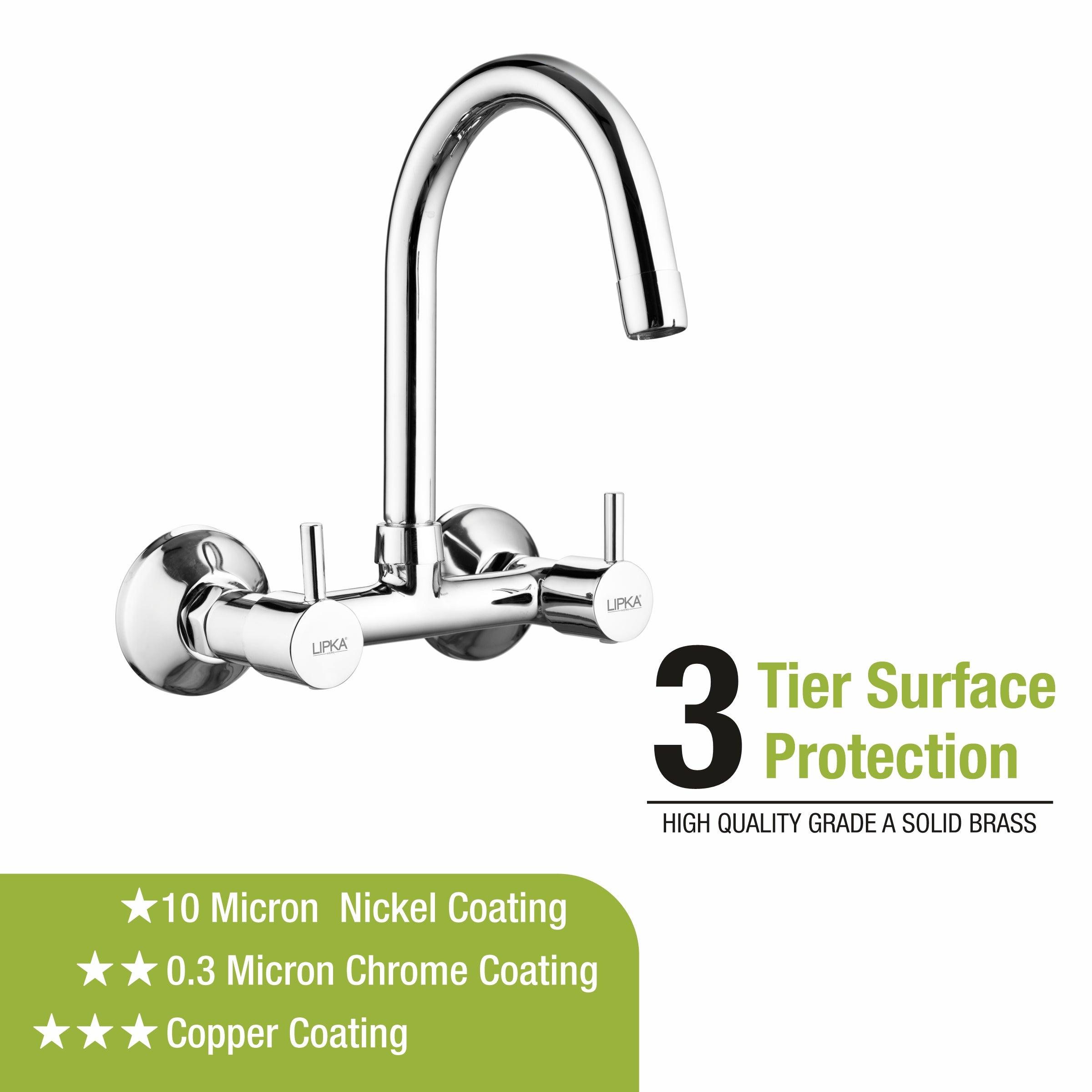 Kyron Sink Mixer Brass Faucet with Round Swivel Spout (12 Inches) - LIPKA - Lipka Home