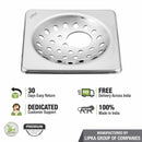 UNO Square Floor Drain (5 x 5 Inches) with Hole - LIPKA - Lipka Home