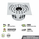 Square Flat Cut Floor Drain (5.5 x 5.5 Inches) with Hole and Cockroach Trap - LIPKA - Lipka Home
