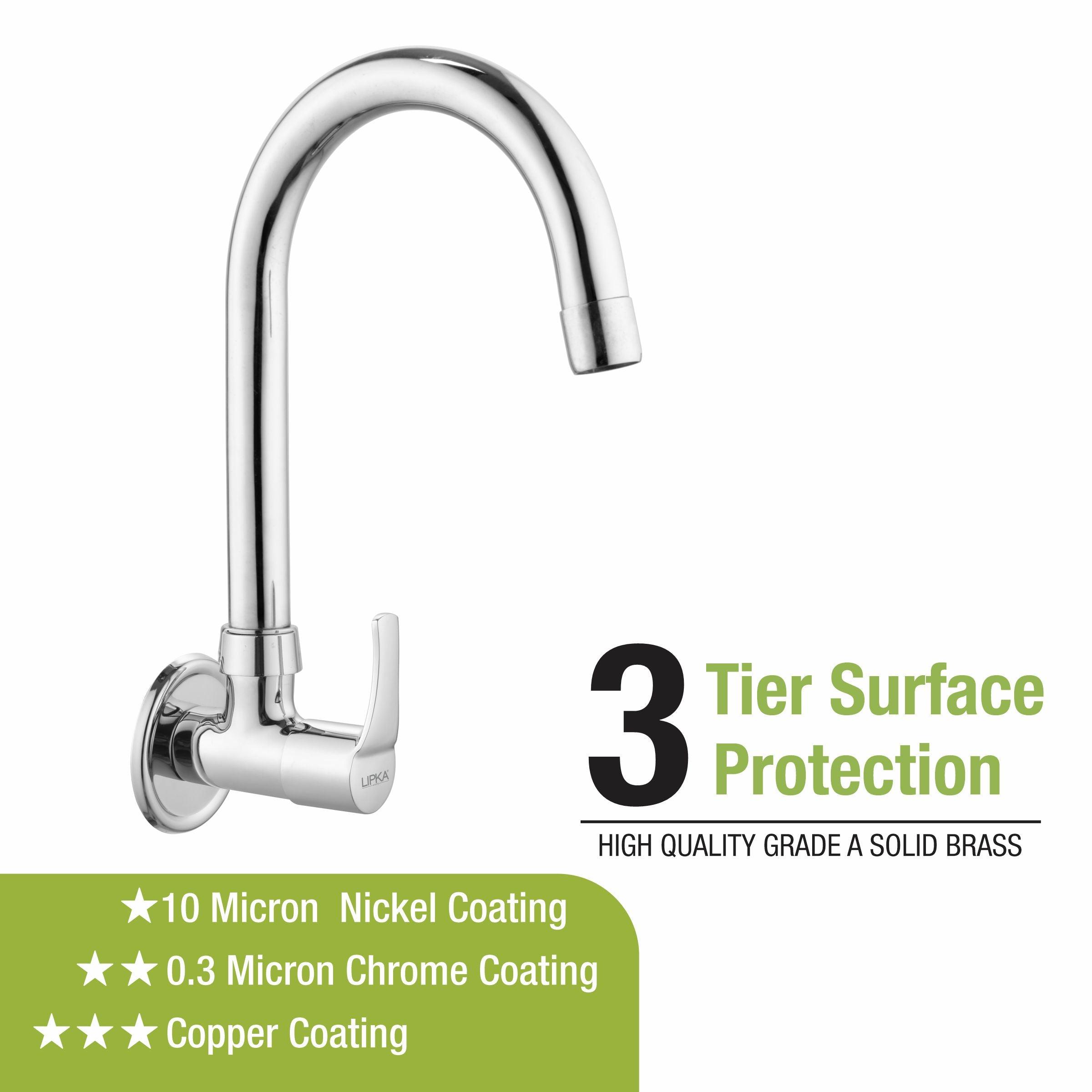Coral Sink Tap Brass Faucet with Round Swivel Spout (15 Inches) - LIPKA - Lipka Home