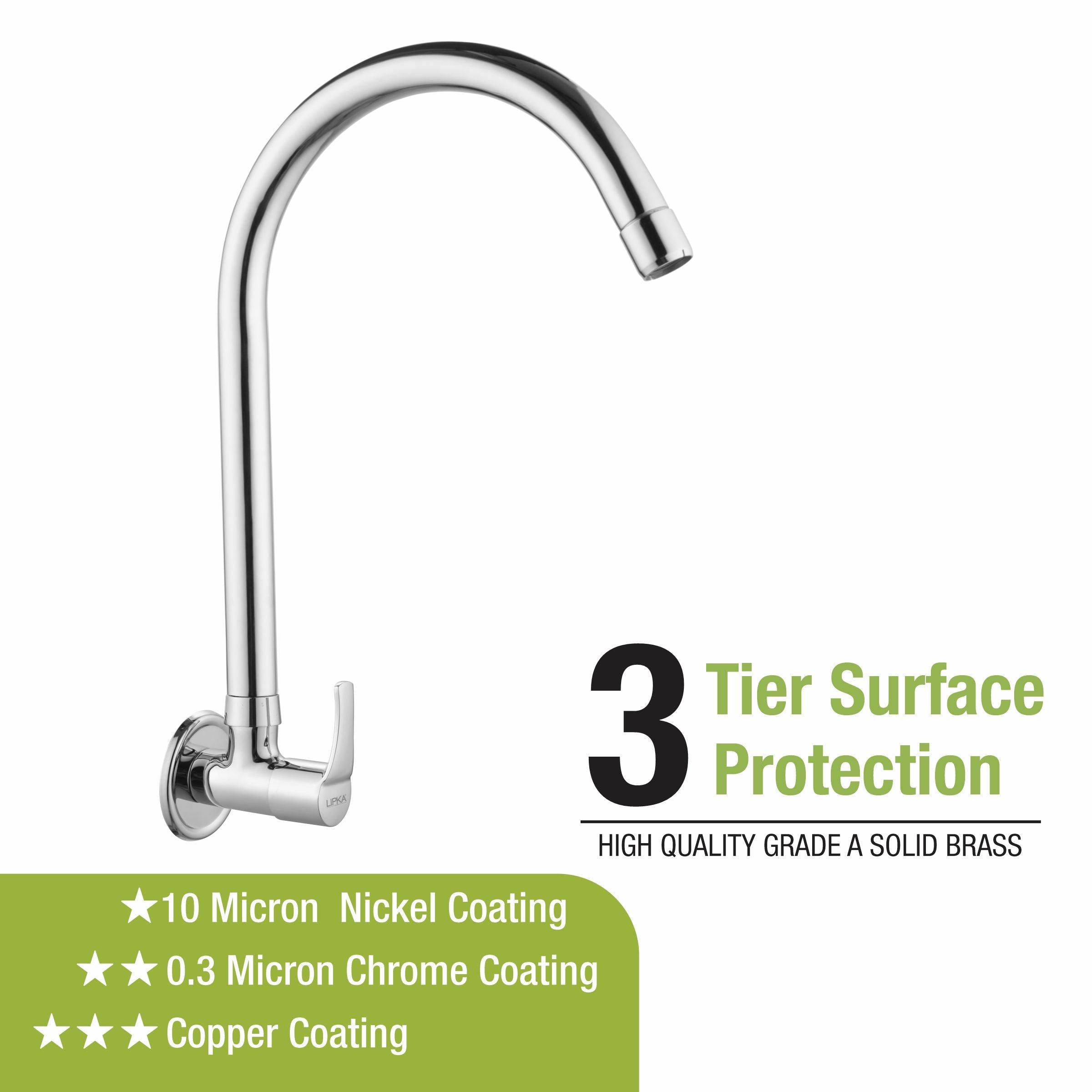 Coral Sink Tap Brass Faucet with Round Swivel Spout (20 Inches) - LIPKA - Lipka Home