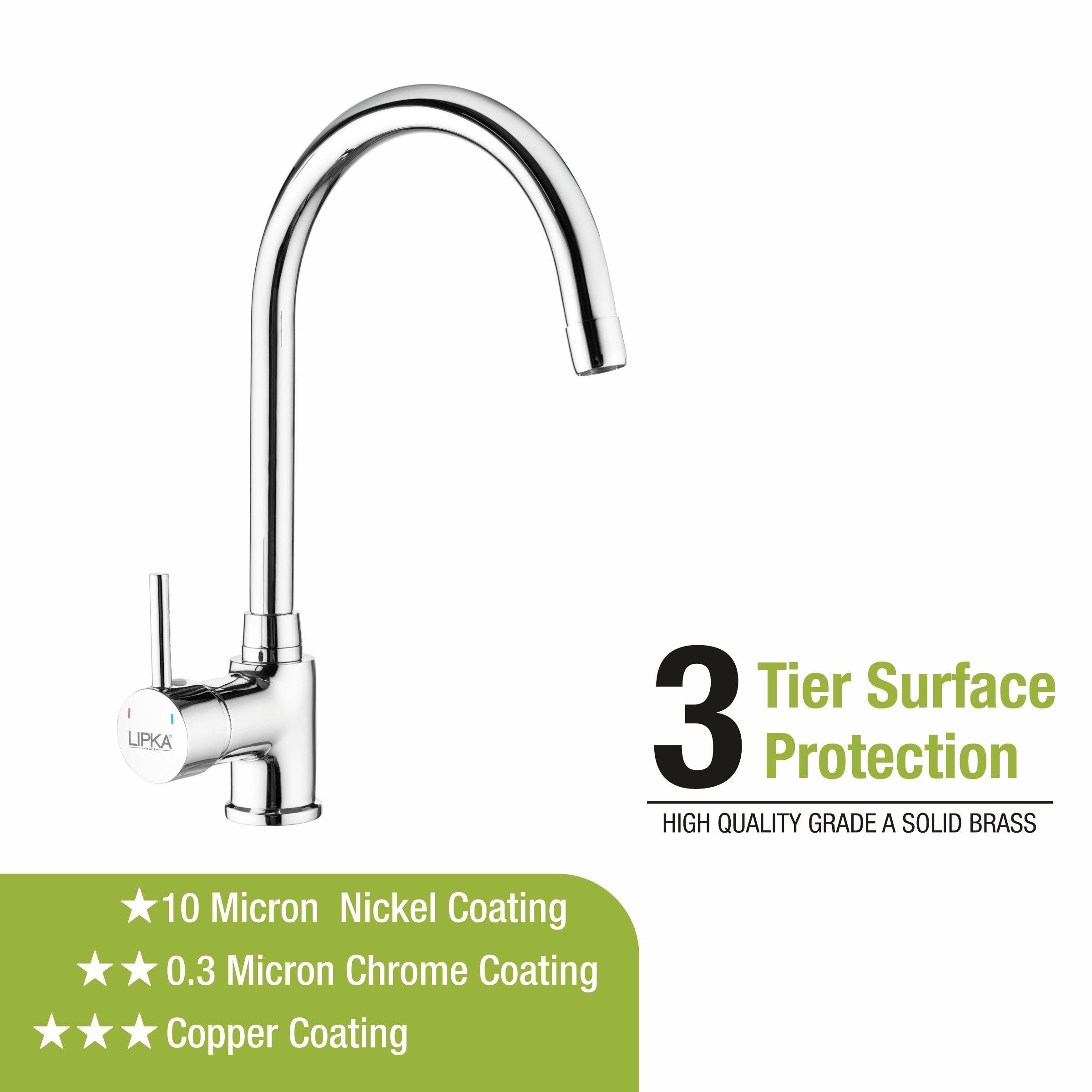 Kyron Single Lever Table Mount Sink Mixer Brass Faucet with Round Swivel Spout (20 Inches) - LIPKA - Lipka Home