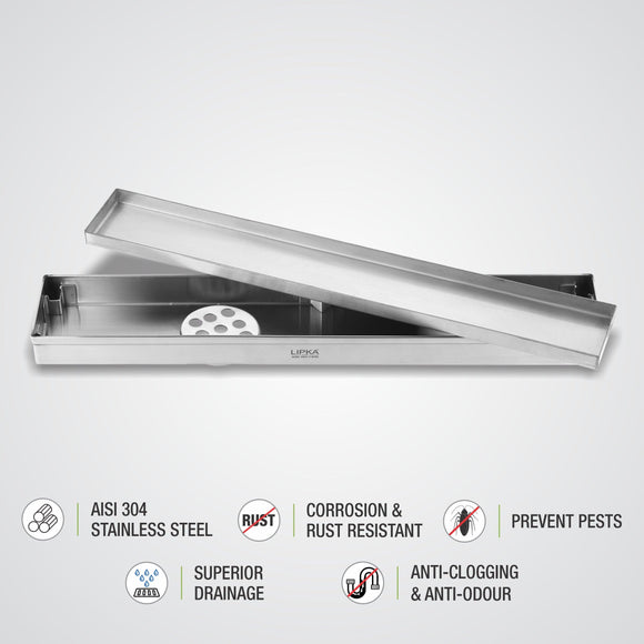 Marble Insert Shower Drain Channel (36 x 2 Inches) - LIPKA - Lipka Home