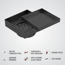 Marble Insert Square Floor Drain - Black (4 x 4 Inches) - LIPKA - Lipka Home