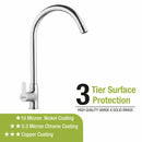 Fusion Swan Neck Brass Faucet with Round Swivel Spout (20 Inches) - LIPKA - Lipka Home