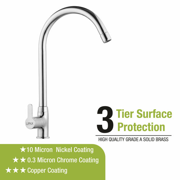 Fusion Swan Neck Brass Faucet with Round Swivel Spout (20 Inches) - LIPKA - Lipka Home