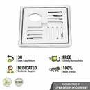 Pink Exclusive Square Floor Drain (6 x 6 Inches) with Hole - LIPKA - Lipka Home