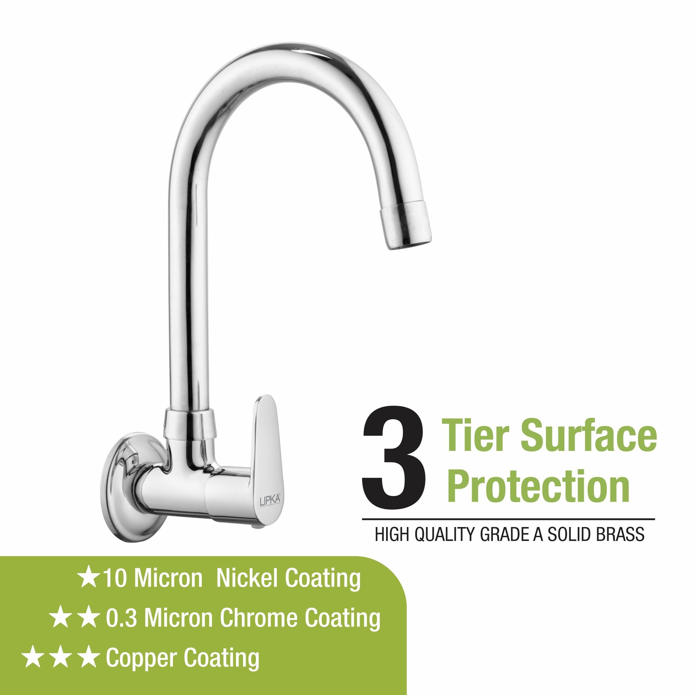 Virgo Sink Tap Brass Faucet with Round Swivel Spout (15 Inches) - LIPKA - Lipka Home