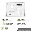 Pink Exclusive Square Flat Cut Floor Drain (5 x 5 Inches) with Hole - LIPKA - Lipka Home