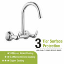Pixel Sink Mixer Brass Faucet with Round Swivel Spout (15 Inches) - LIPKA - Lipka Home