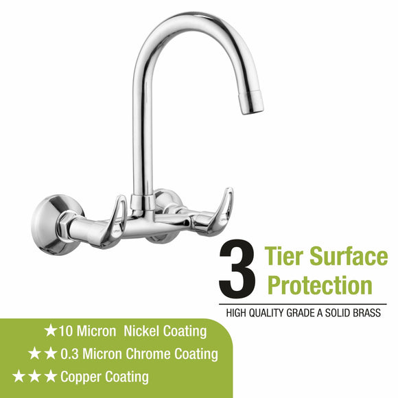 Pixel Sink Mixer Brass Faucet with Round Swivel Spout (15 Inches) - LIPKA - Lipka Home