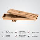 Palo Shower Drain Channel - Antique Copper (40 x 4 Inches) - LIPKA - Lipka Home