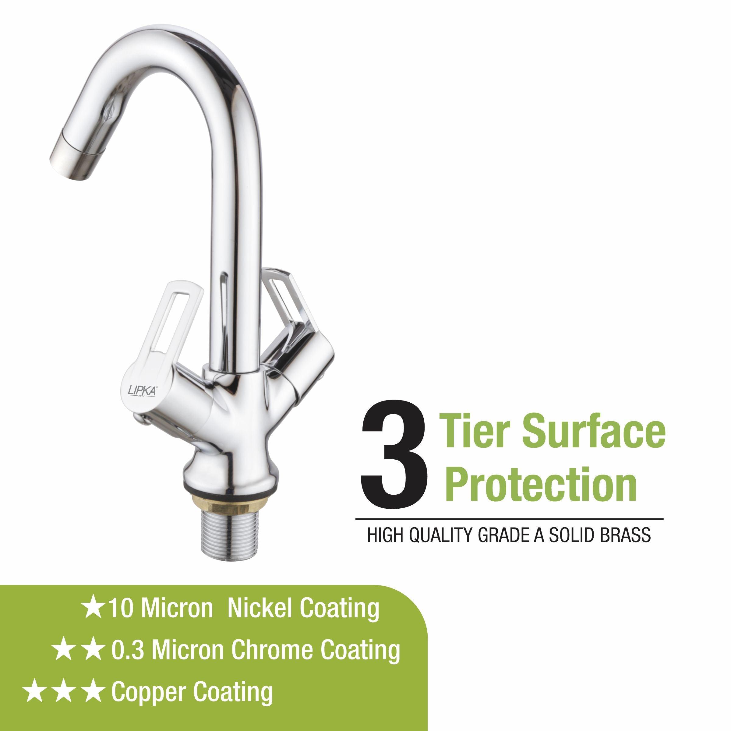 Kube Centre Hole Basin Mixer Brass Faucet with Swivel Spout - LIPKA - Lipka Home