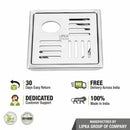 Pink Exclusive Square Floor Drain (5 x 5 Inches) with Hole - LIPKA - Lipka Home