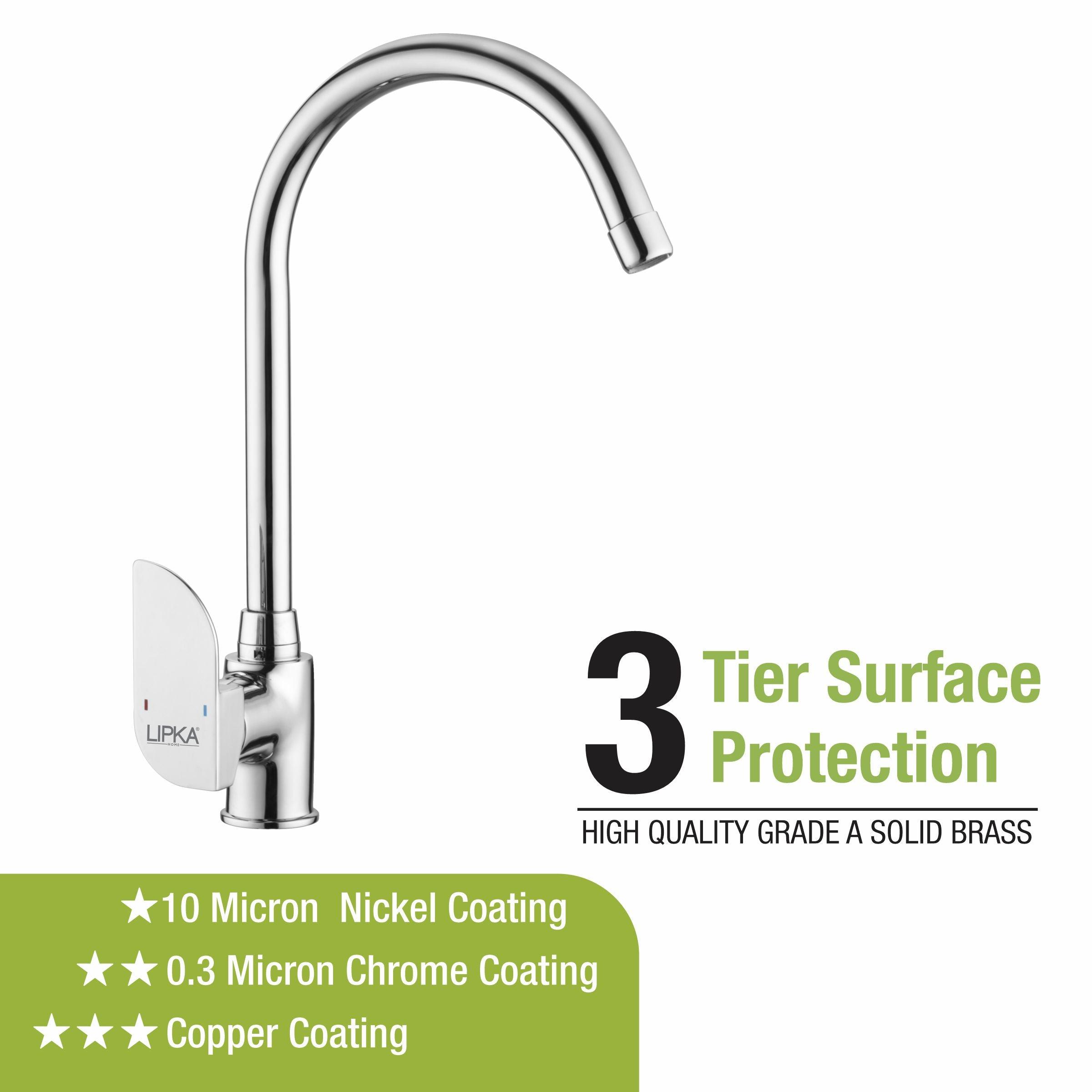 Arise Single Lever Table Mount Sink Mixer Brass Faucet with Round Swivel Spout (20 Inches) - LIPKA - Lipka Home