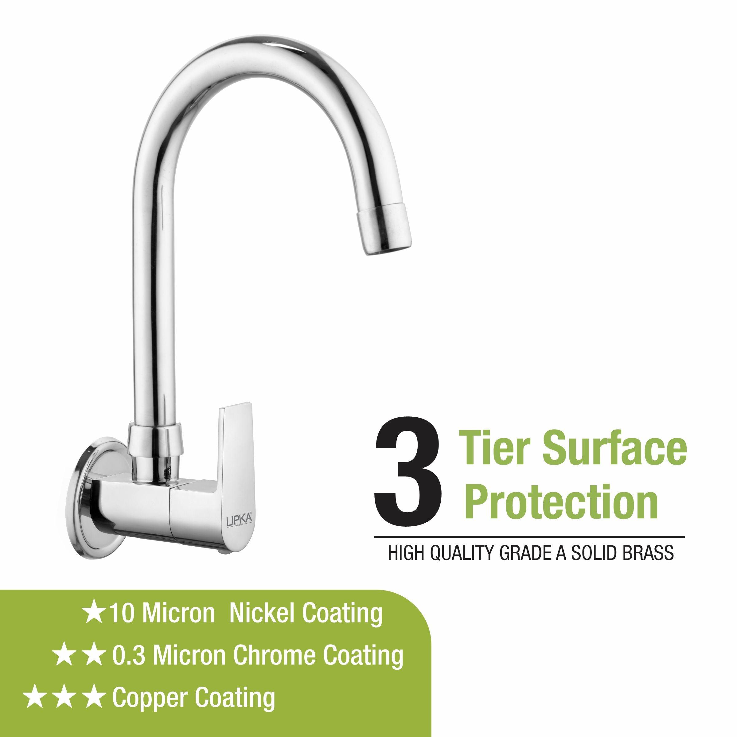 Victory Sink Tap with Medium (15 Inches) Round Swivel Spout Brass Faucet - LIPKA - Lipka Home