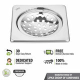 EON Square Floor Drain (5 x 5 Inches) - LIPKA