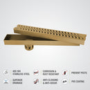 Wave Shower Drain Channel - Yellow Gold (48 x 3 Inches) - LIPKA - Lipka Home