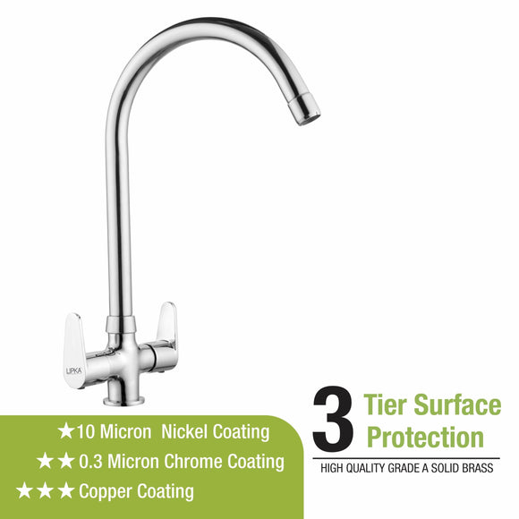 Virgo Centre Hole Basin Mixer Brass Faucet with Round Swivel Spout (20 Inches) - LIPKA - Lipka Home