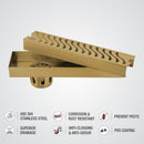 Wave Shower Drain Channel - Yellow Gold (24 x 3 Inches) - LIPKA - Lipka Home