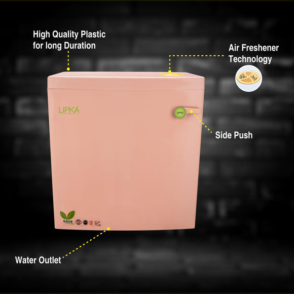 Square Flushing Cistern/ Flush Tank (Pink) |Commode not included| - LIPKA - Lipka Home
