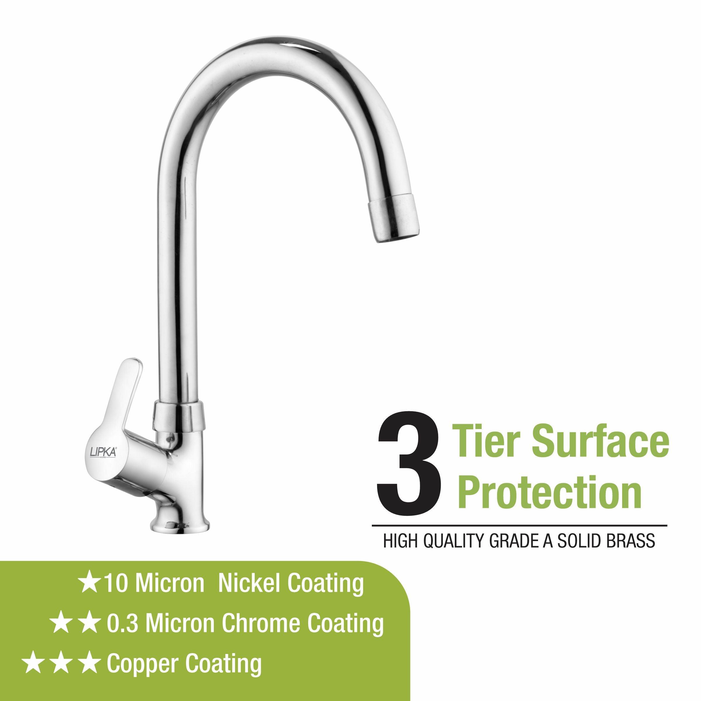 Frenk Swan Neck Brass Faucet with Round Swivel Spout (15 Inches) - LIPKA - Lipka Home