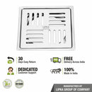 Pink Exclusive Square Flat Cut Floor Drain (5 x 5 Inches) - LIPKA - Lipka Home