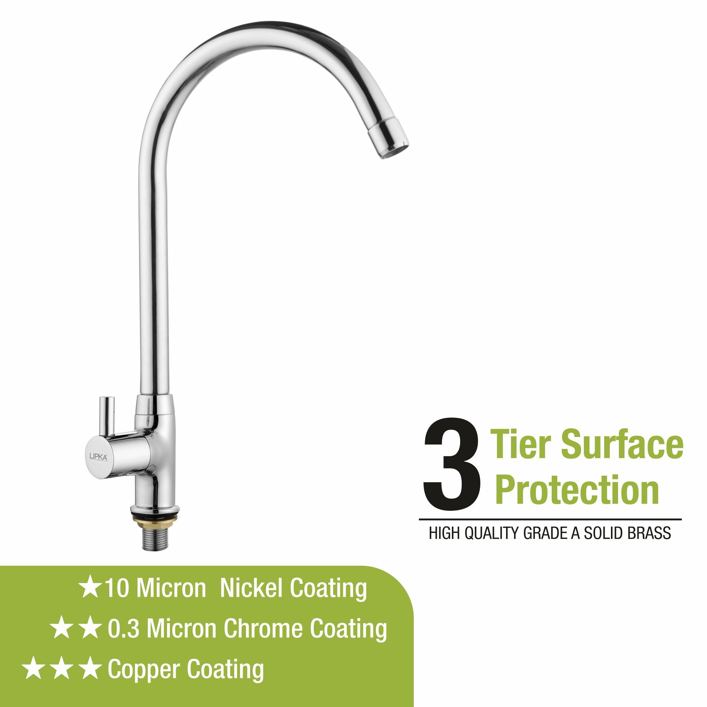 Kyron Swan Neck Brass Faucet with Round Swivel Spout (20 Inches) - LIPKA - Lipka Home