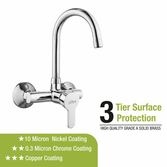 Fusion Single Lever Sink Mixer with Swivel Spout (15 Inches) - LIPKA - Lipka Home