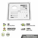 Pink Exclusive Square Flat Cut Floor Drain (6 x 6 Inches) with Hole - LIPKA - Lipka Home