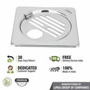 Eon Square Floor Drain with Golden Classic Jali, Hinge and Hole (5 x 5 Inches) - LIPKA - Lipka Home