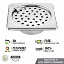 Super Sleek Square Floor Drain (5 x 5 Inches) With Hinge and Cockroach Trap - LIPKA - Lipka Home